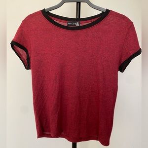 Red T-Shirt With Black Trim